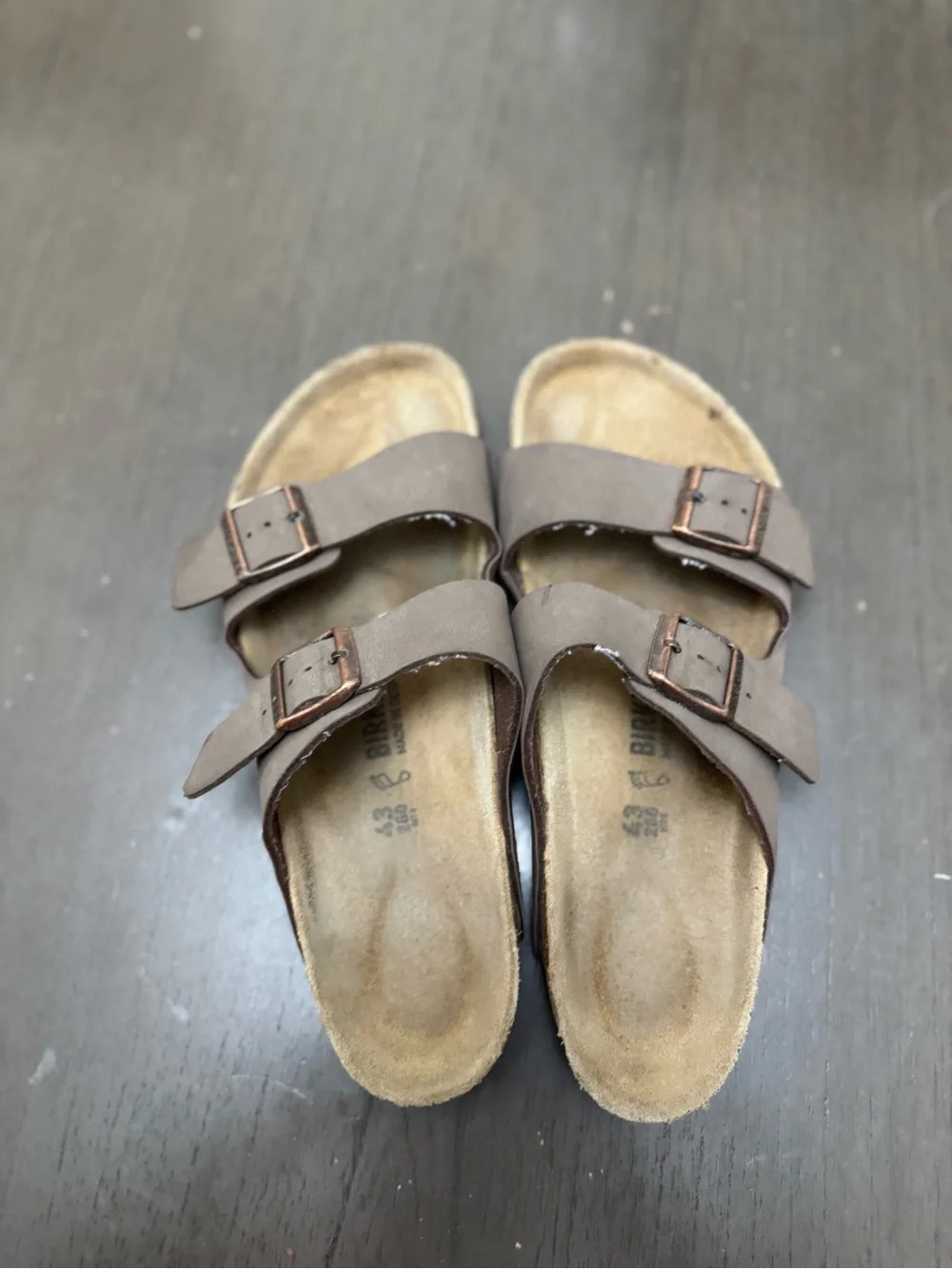 Birkenstock Arizona Birko-Flor Sandal, Brown, Size EU 43 US M 10